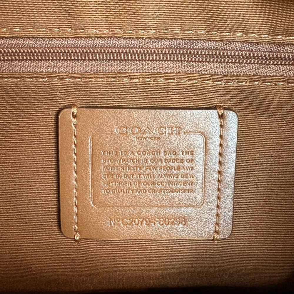 Coach Brown/Tan Signature Canvas Hallie Carryall Tote Style F80298 - Picture 9 of 11